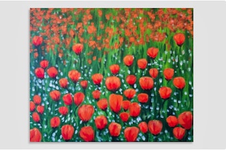 Paint and Sip Painting: This fun Poppy Field